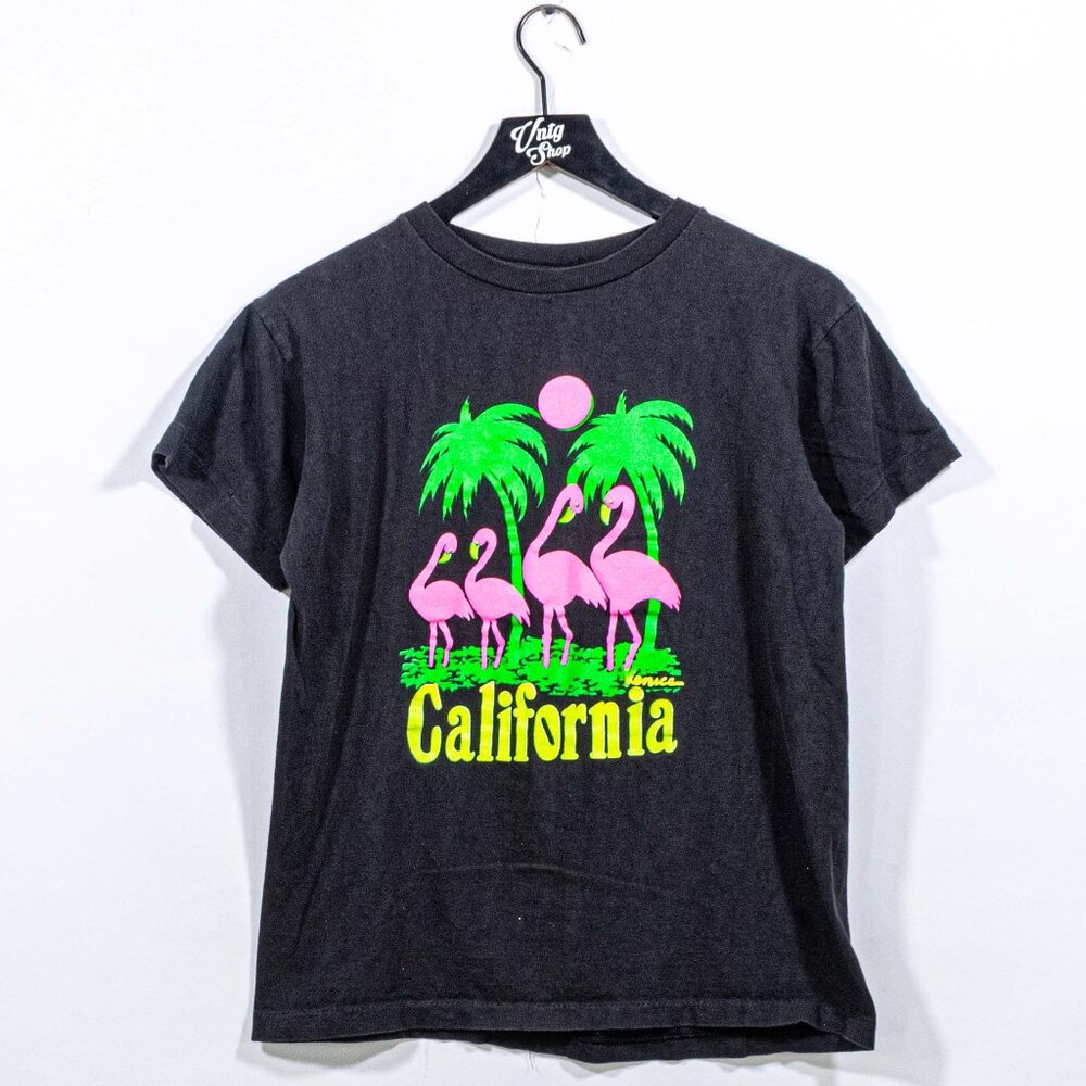 Venice California Flamingo Palm Tree T-Shirt Medium VTG 80s 90s Hipster